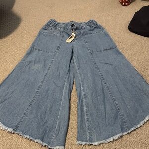 Easel Wide Leg Denim Jeans in Light Blue